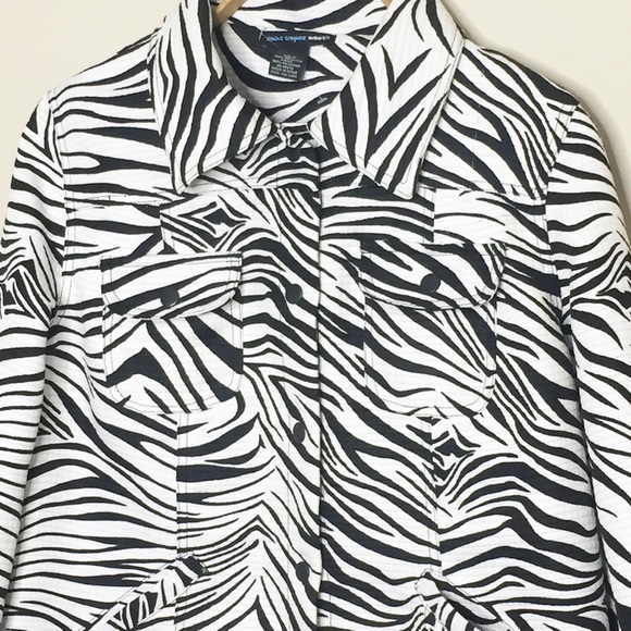 👛[Saint Tropez West] Zebra Print Jacket - Picture 1 of 5